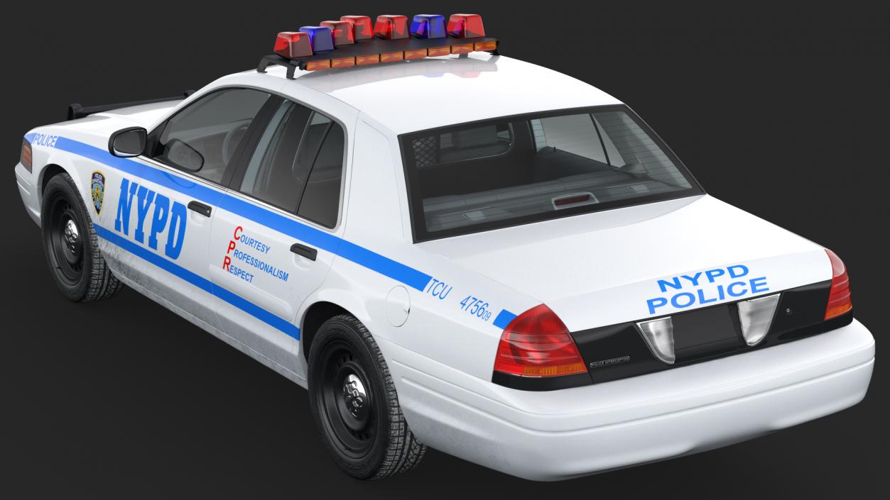 Generic Police Car NYPD Rigged 2 3D