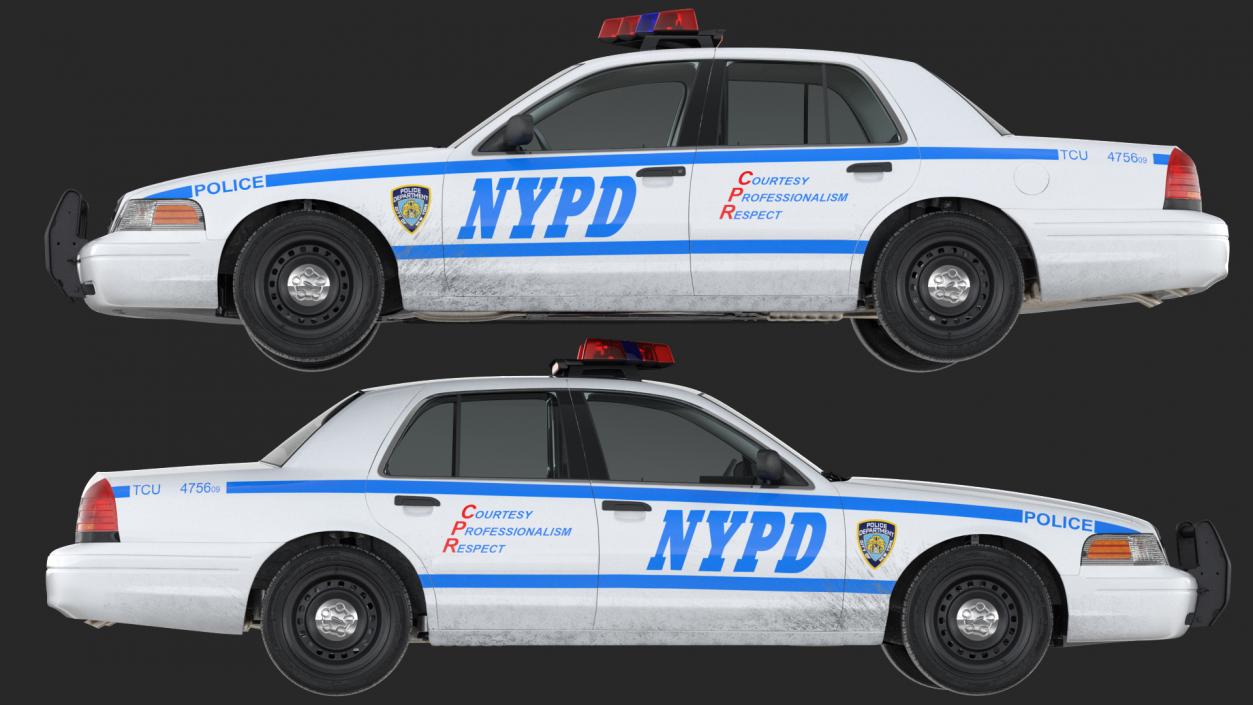 Generic Police Car NYPD Rigged 2 3D