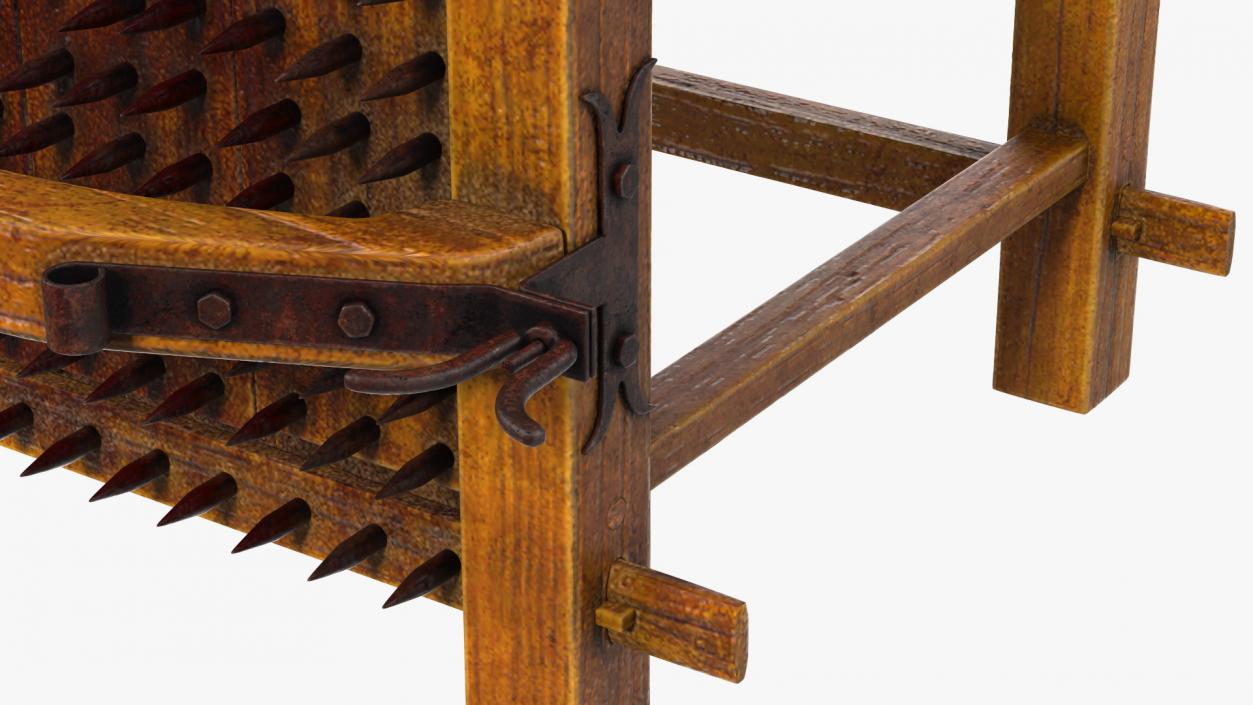 3D Medieval Spiked Torture Chair with Bloodstains