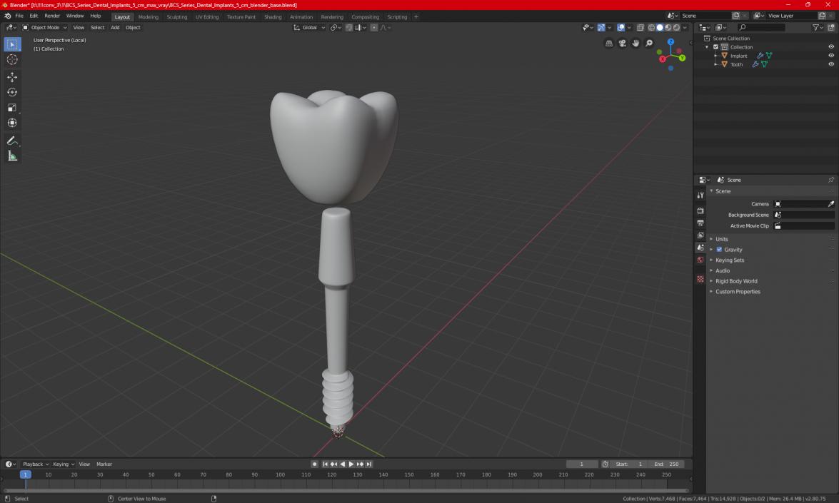 3D BCS Series Dental Implants 5 cm