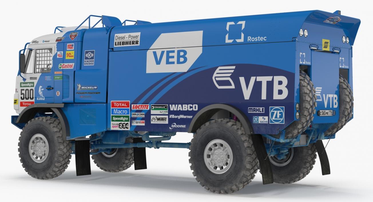 KAMAZ Dakar Racing Truck 4326 VK Rigged 3D model