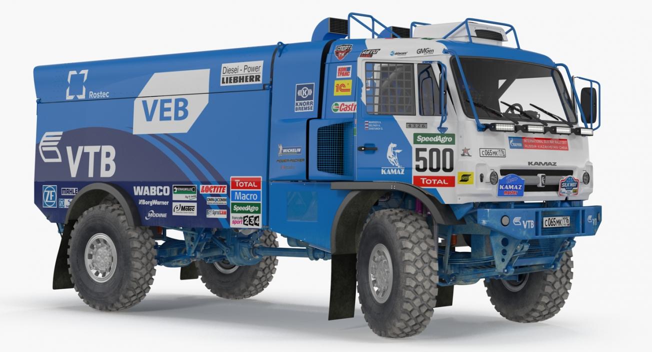 KAMAZ Dakar Racing Truck 4326 VK Rigged 3D model