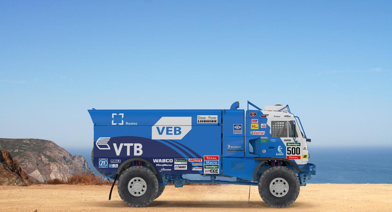 KAMAZ Dakar Racing Truck 4326 VK Rigged 3D model