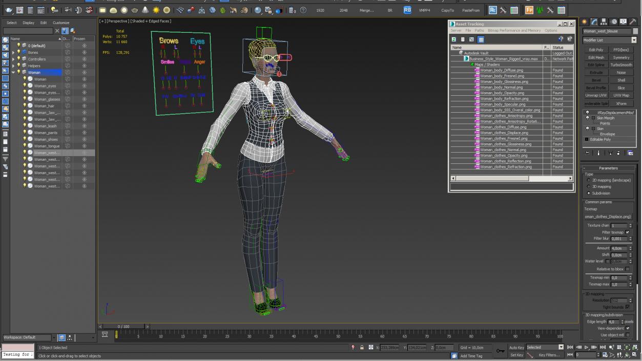 Business Style Woman Rigged 3D