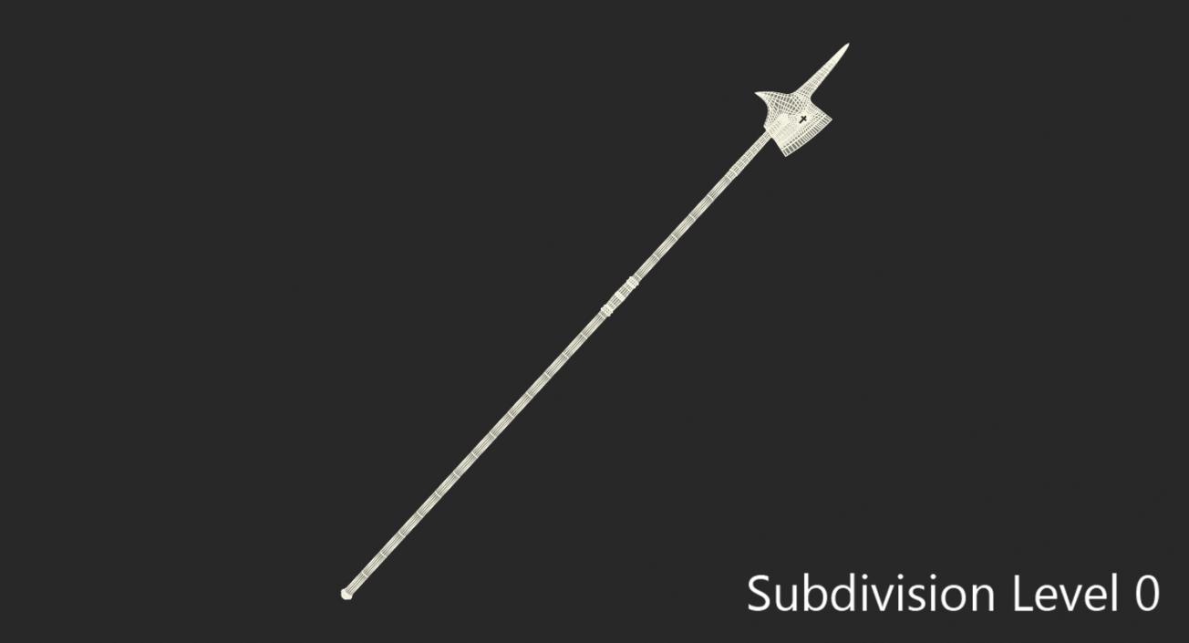 Halberd Pole Weapon 3D model