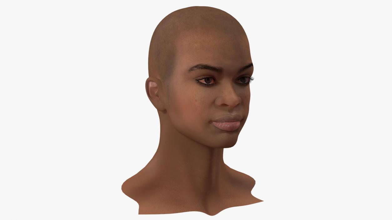 Light Skin Teenager Head 3D model