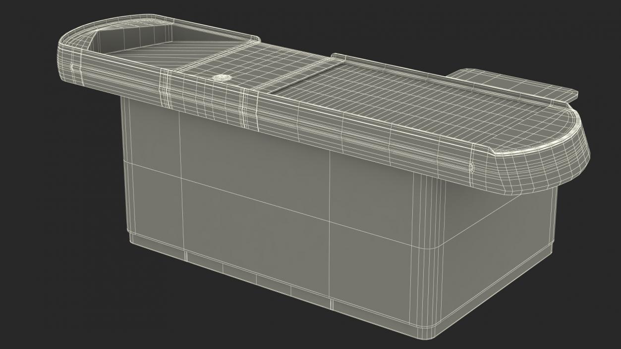 3D Modern Retail Checkout Counters Set Red Rigged