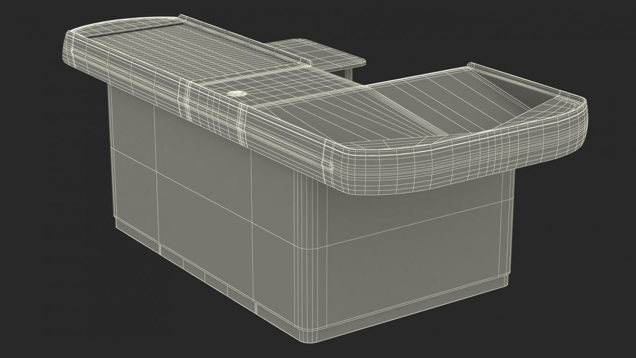 3D Modern Retail Checkout Counters Set Red Rigged