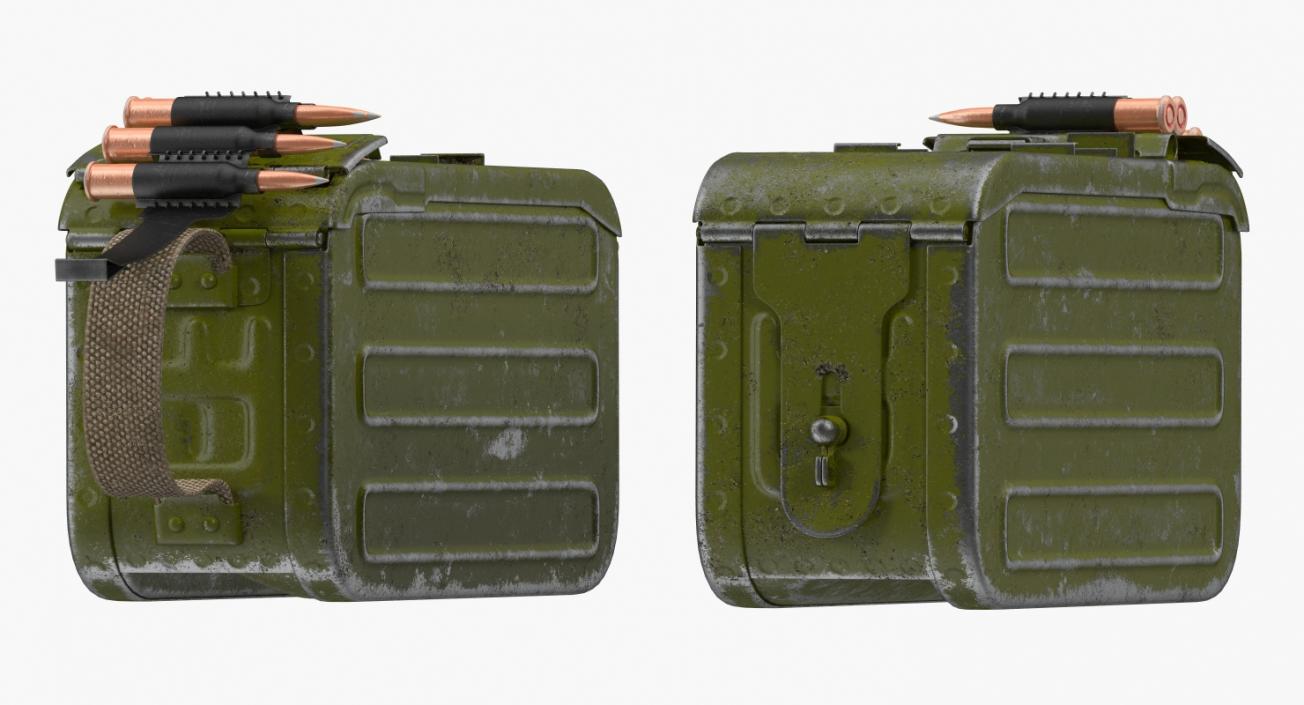 3D PKM With 100 Round Ammunition Box model