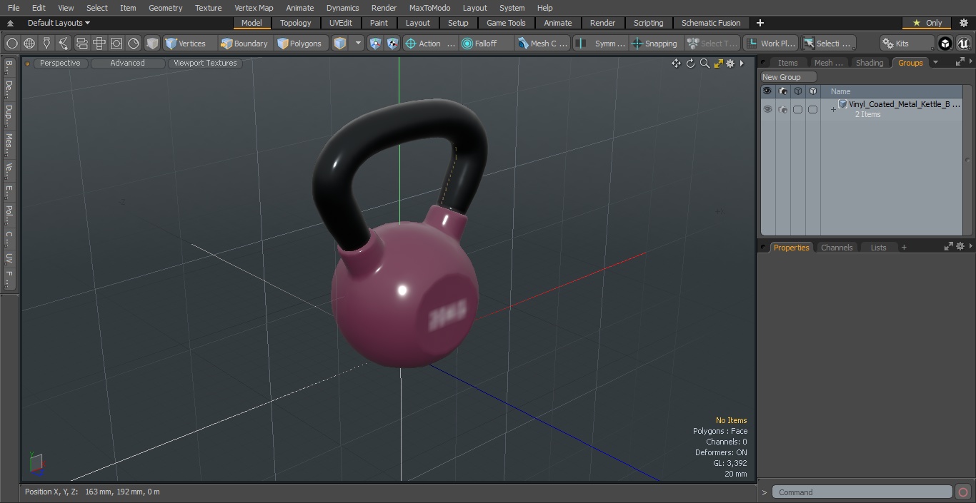 3D model Vinyl Coated Metal Kettle Bell 20kg