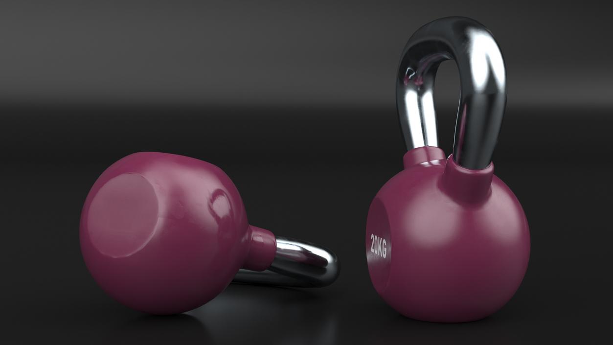 3D model Vinyl Coated Metal Kettle Bell 20kg