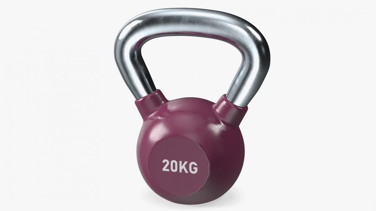 3D model Vinyl Coated Metal Kettle Bell 20kg