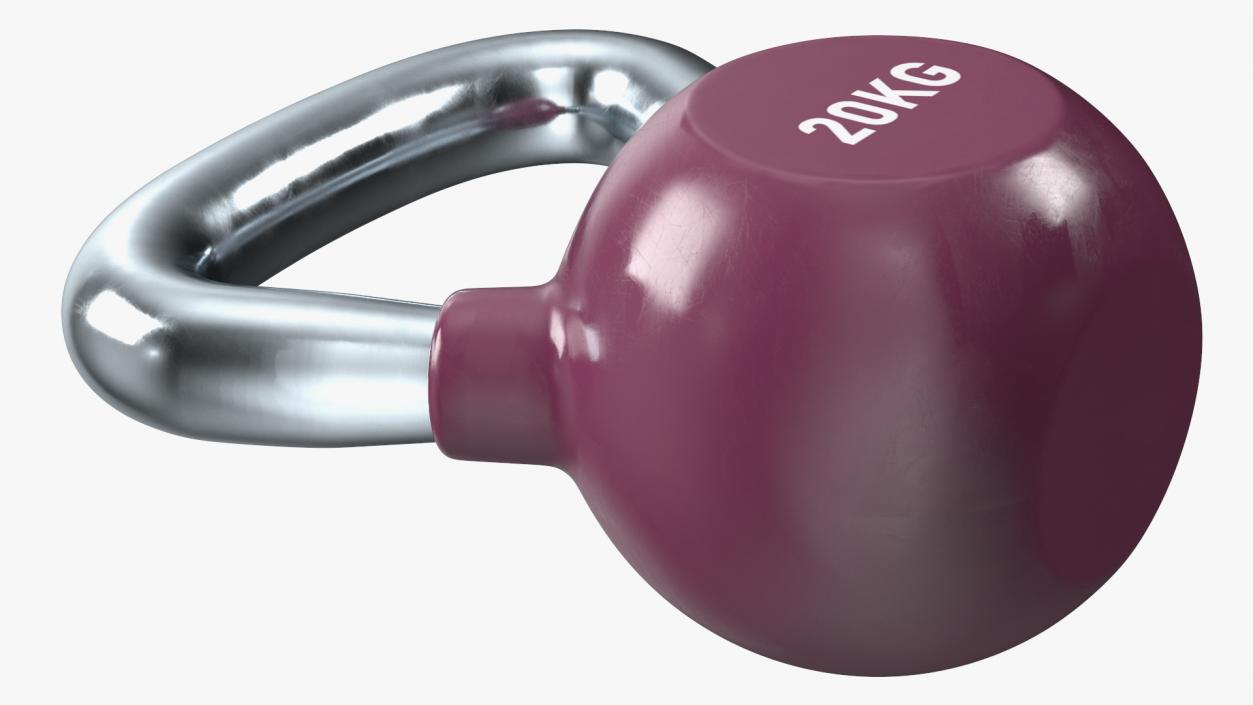 3D model Vinyl Coated Metal Kettle Bell 20kg