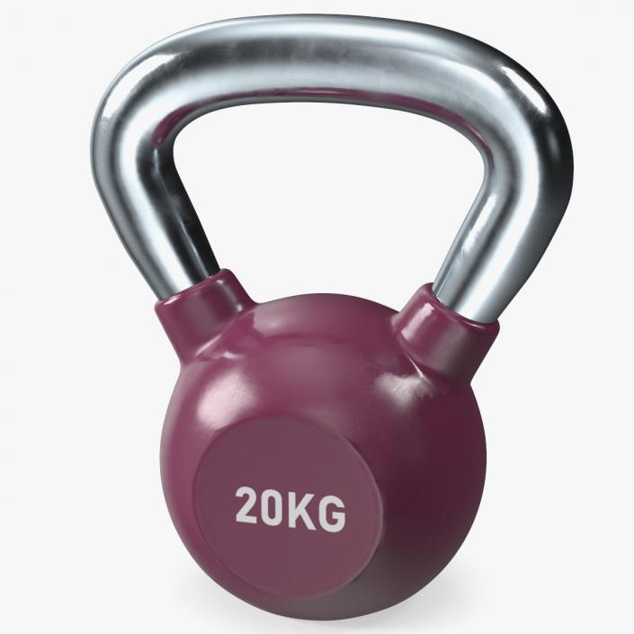 3D model Vinyl Coated Metal Kettle Bell 20kg