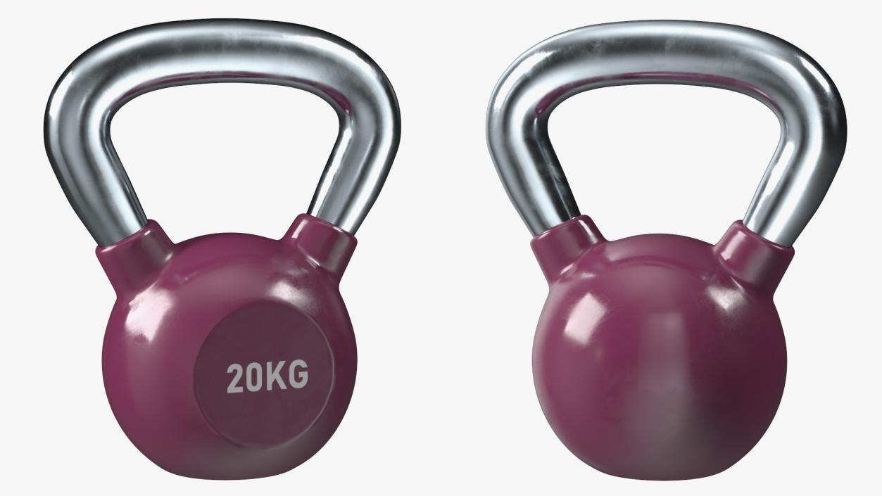 3D model Vinyl Coated Metal Kettle Bell 20kg