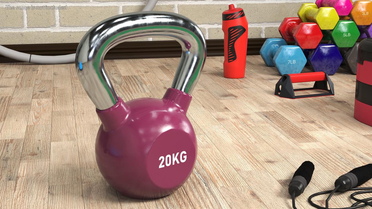 3D model Vinyl Coated Metal Kettle Bell 20kg