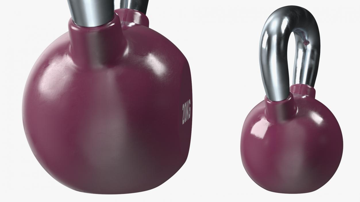 3D model Vinyl Coated Metal Kettle Bell 20kg