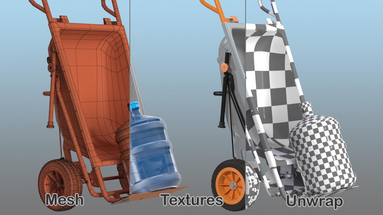 3D model WORX Aerocart Cart with 5 Gallon Water Bottle