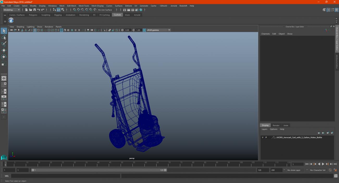 3D model WORX Aerocart Cart with 5 Gallon Water Bottle