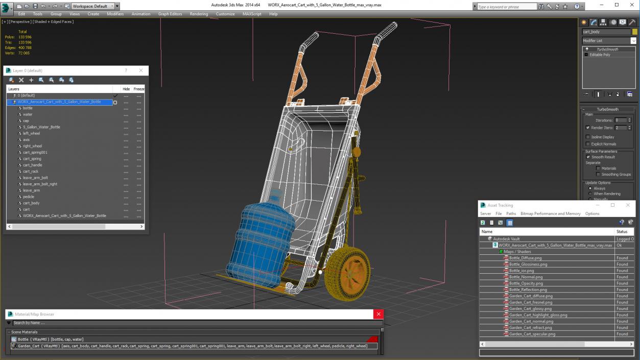 3D model WORX Aerocart Cart with 5 Gallon Water Bottle