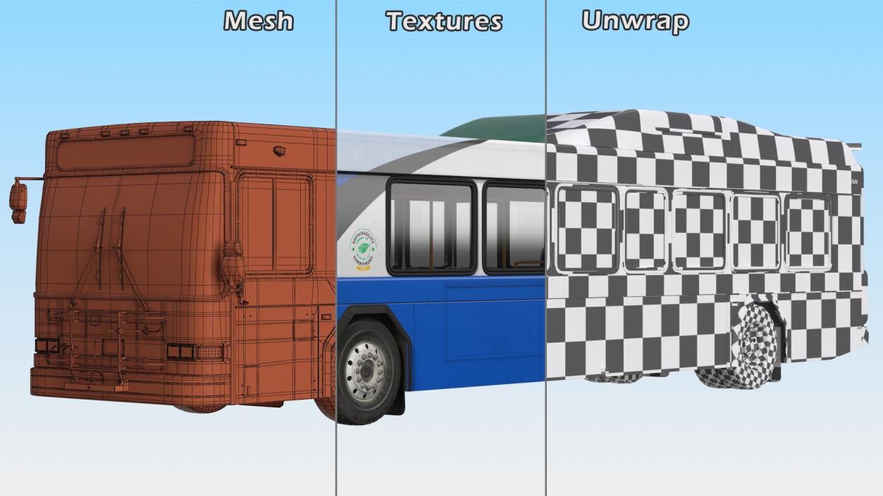 3D Gillig Advantage Hybrid Bus Intercity Transit Simple Interior