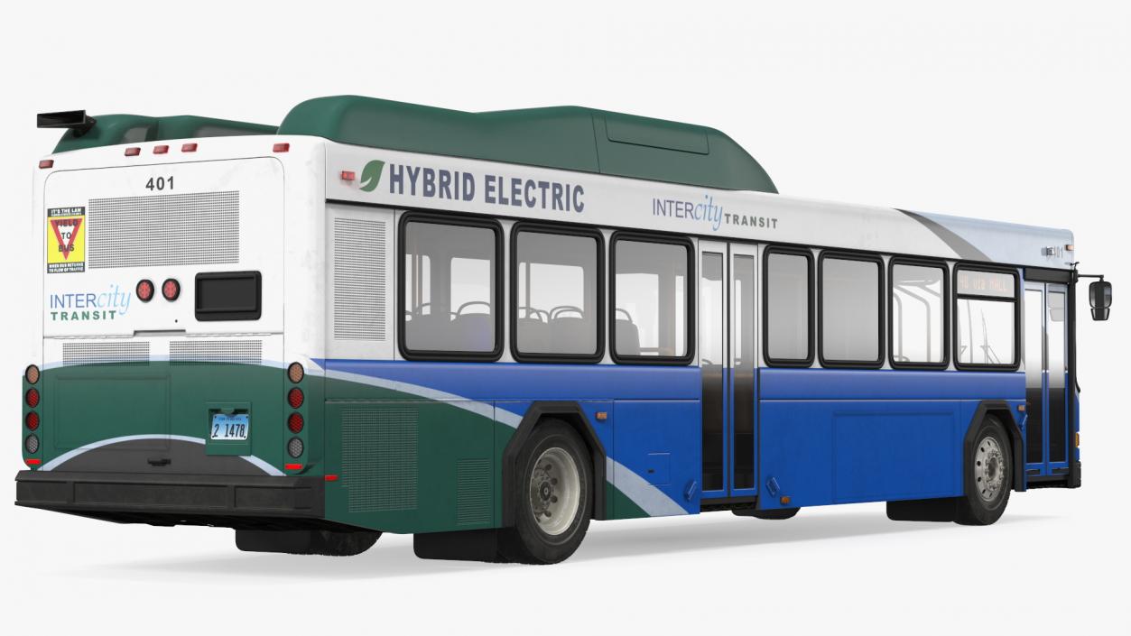 3D Gillig Advantage Hybrid Bus Intercity Transit Simple Interior