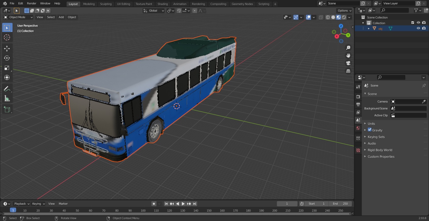 3D Gillig Advantage Hybrid Bus Intercity Transit Simple Interior