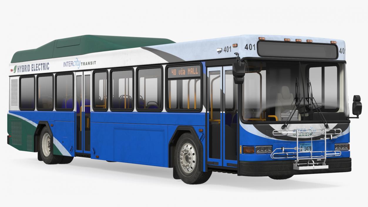 3D Gillig Advantage Hybrid Bus Intercity Transit Simple Interior