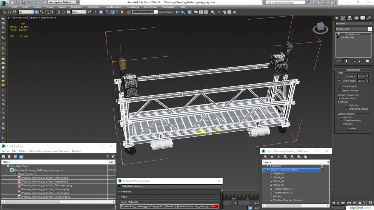 Window Cleaning Platform 3D model