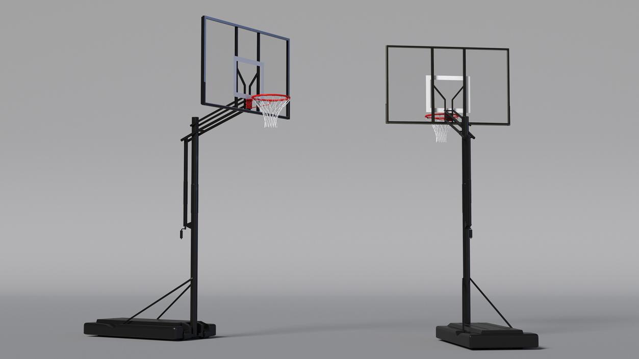 3D Portable Basketball Hoop Stand with Adjustable Height model