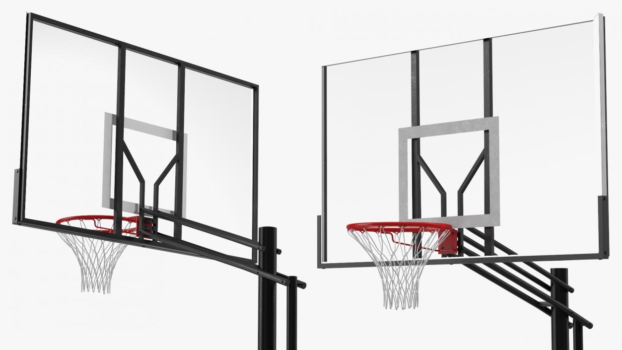 3D Portable Basketball Hoop Stand with Adjustable Height model