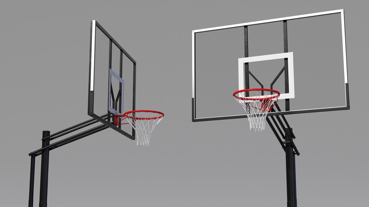 3D Portable Basketball Hoop Stand with Adjustable Height model