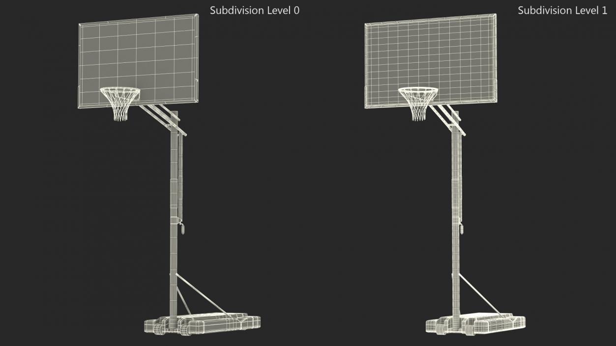 3D Portable Basketball Hoop Stand with Adjustable Height model