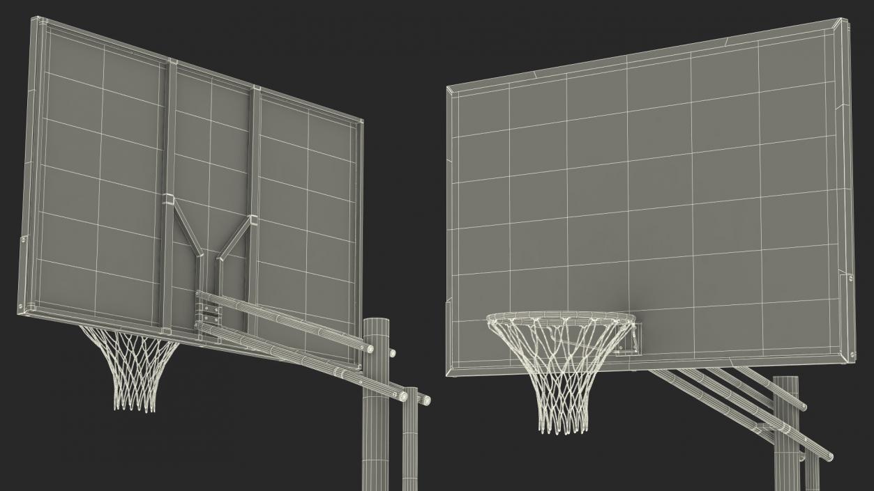 3D Portable Basketball Hoop Stand with Adjustable Height model