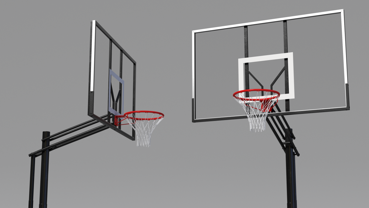 3D Portable Basketball Hoop Stand with Adjustable Height model