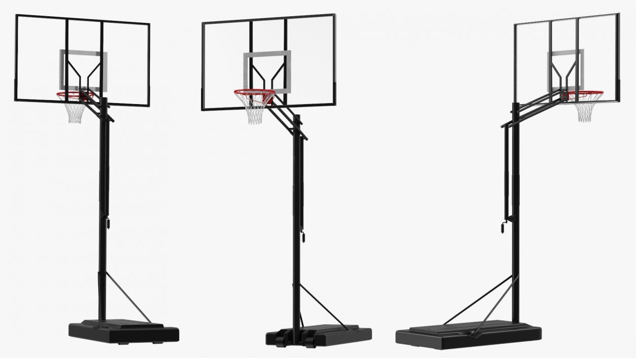 3D Portable Basketball Hoop Stand with Adjustable Height model