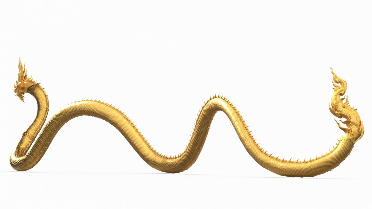 3D model Dragon Naga Gold Crawling