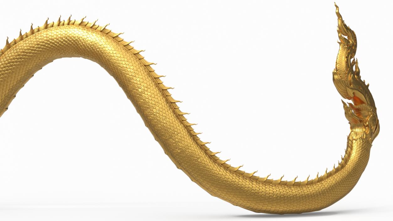 3D model Dragon Naga Gold Crawling