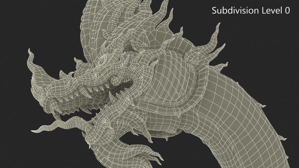 3D model Dragon Naga Gold Crawling