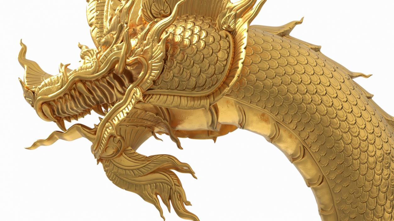 3D model Dragon Naga Gold Crawling