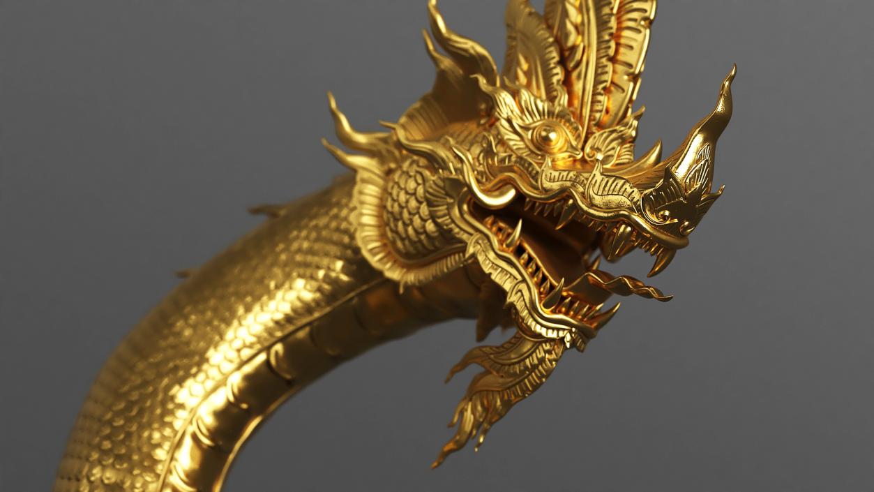 3D model Dragon Naga Gold Crawling