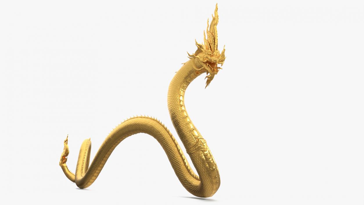 3D model Dragon Naga Gold Crawling