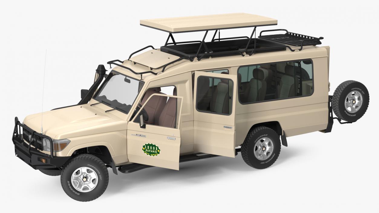 3D model Toyota Land Cruiser Safari Beige Clean Rigged