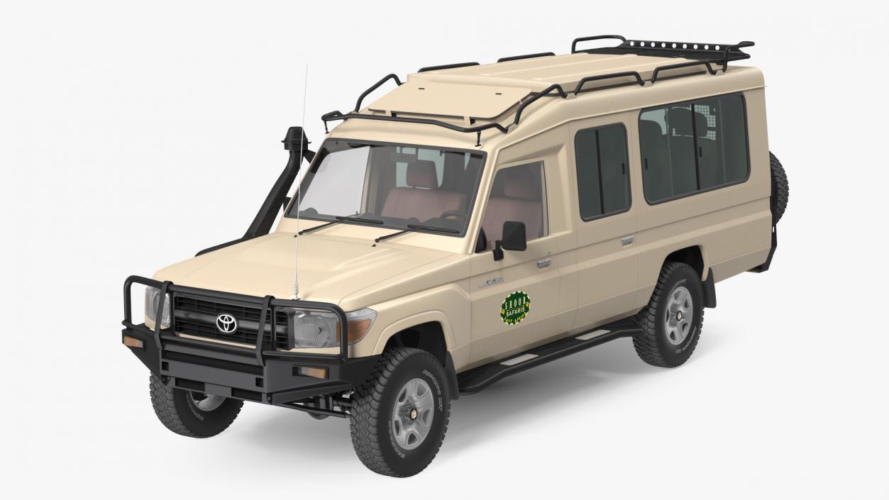 3D model Toyota Land Cruiser Safari Beige Clean Rigged