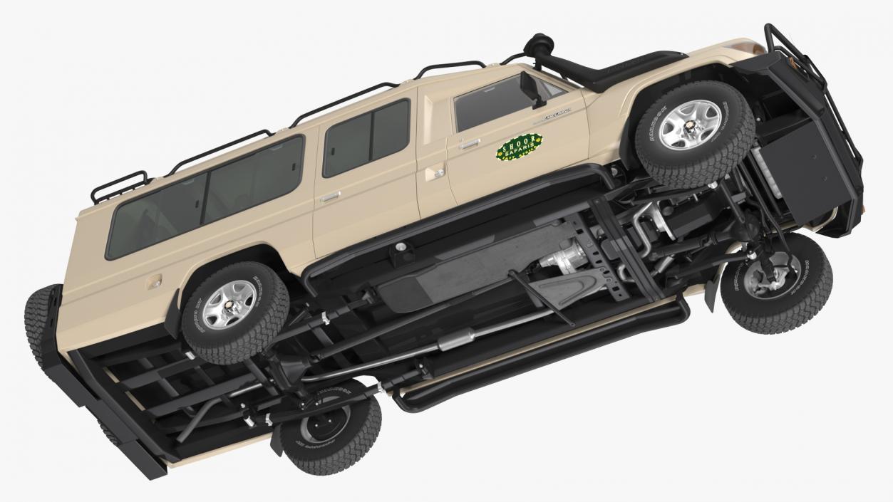 3D model Toyota Land Cruiser Safari Beige Clean Rigged