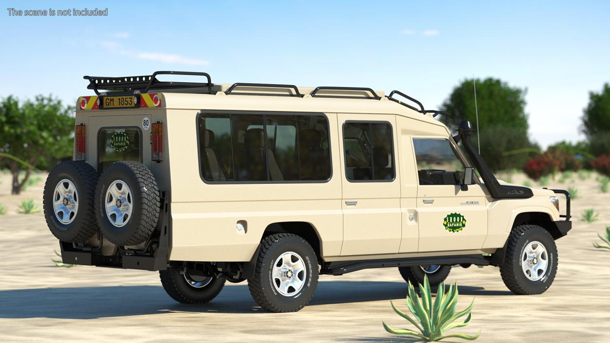 3D model Toyota Land Cruiser Safari Beige Clean Rigged