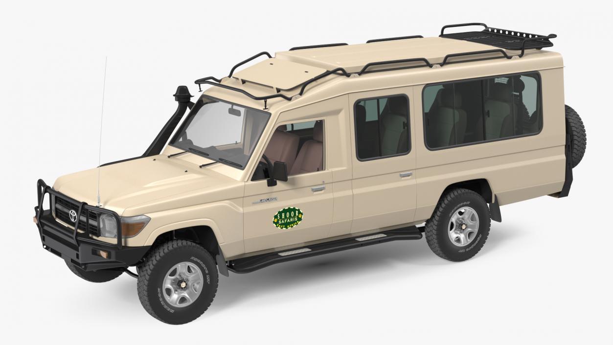 3D model Toyota Land Cruiser Safari Beige Clean Rigged