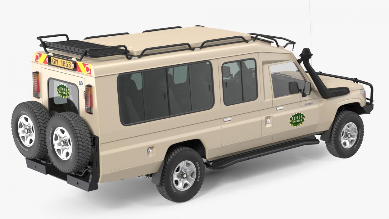 3D model Toyota Land Cruiser Safari Beige Clean Rigged