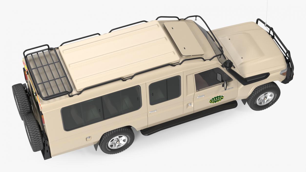 3D model Toyota Land Cruiser Safari Beige Clean Rigged