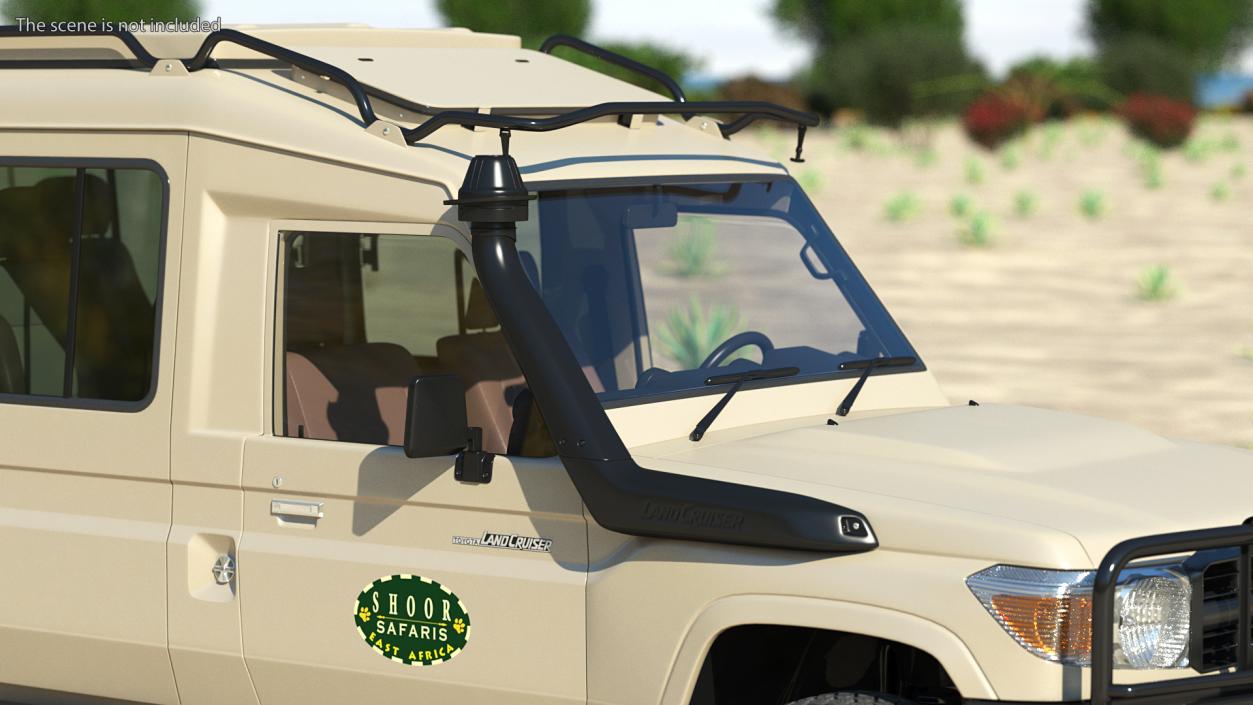 3D model Toyota Land Cruiser Safari Beige Clean Rigged